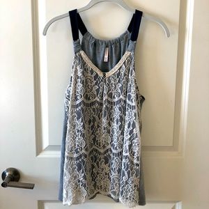 Xhilaration White Lace Tank Top